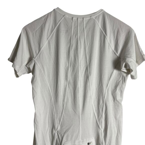 Athleta Pacifica White Short Sleeve Swim Surf Athletic Tee Size Medium - Picture 5 of 8